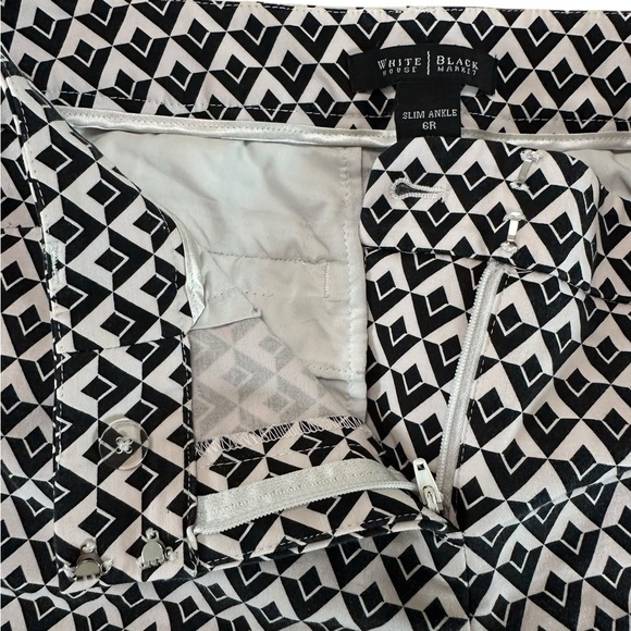 White House Black Market Slim Ankle Pants Womens Size 6R Geometric Print - Picture 12 of 16